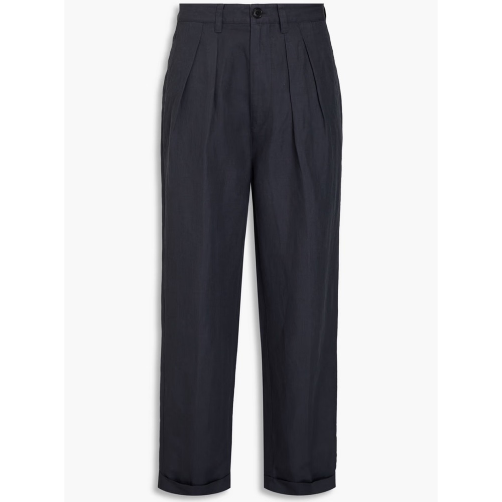 NEW Alex Mill Navy Pleated Tapered cotton trouser pants women size 6 - Picture 2 of 7